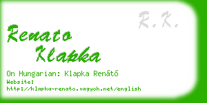 renato klapka business card